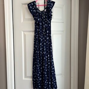 Navy Blue floral jumpsuit